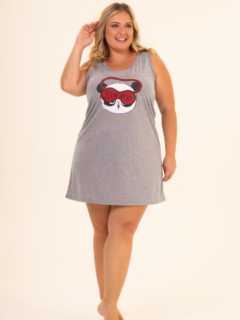 Camisola Plus Size Regata -  Panda Dorminhoco