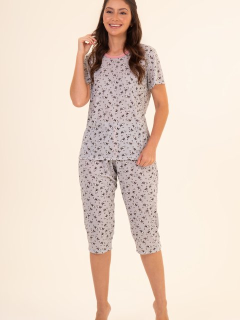 Pijama Feminino Capri - Mini Buldogue
