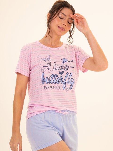 Pijama Feminino de Verão - Borboletas