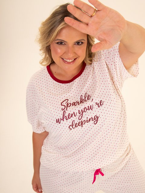 Pijama Feminino Plus Size Capri - Brilhe Enquanto Dorme
