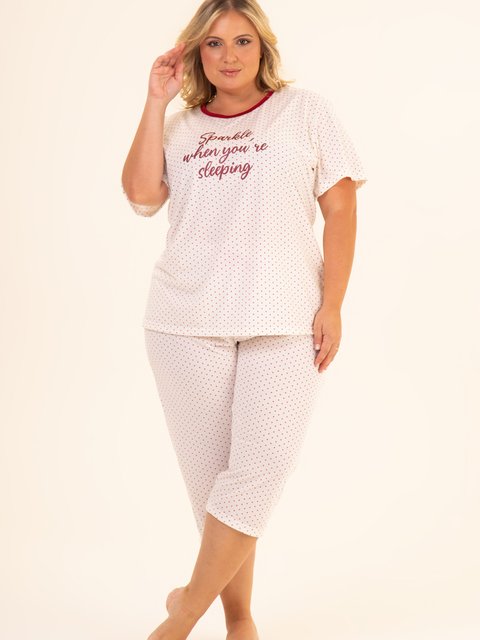 Pijama Feminino Plus Size Capri - Brilhe Enquanto Dorme