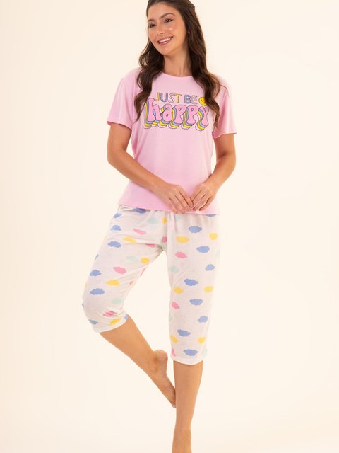Pijama Feminino Capri - Just Be Happy