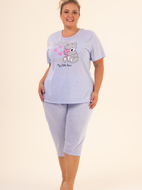 Pijama Feminino Plus Size Capri - Meu Pequeno Ursinho