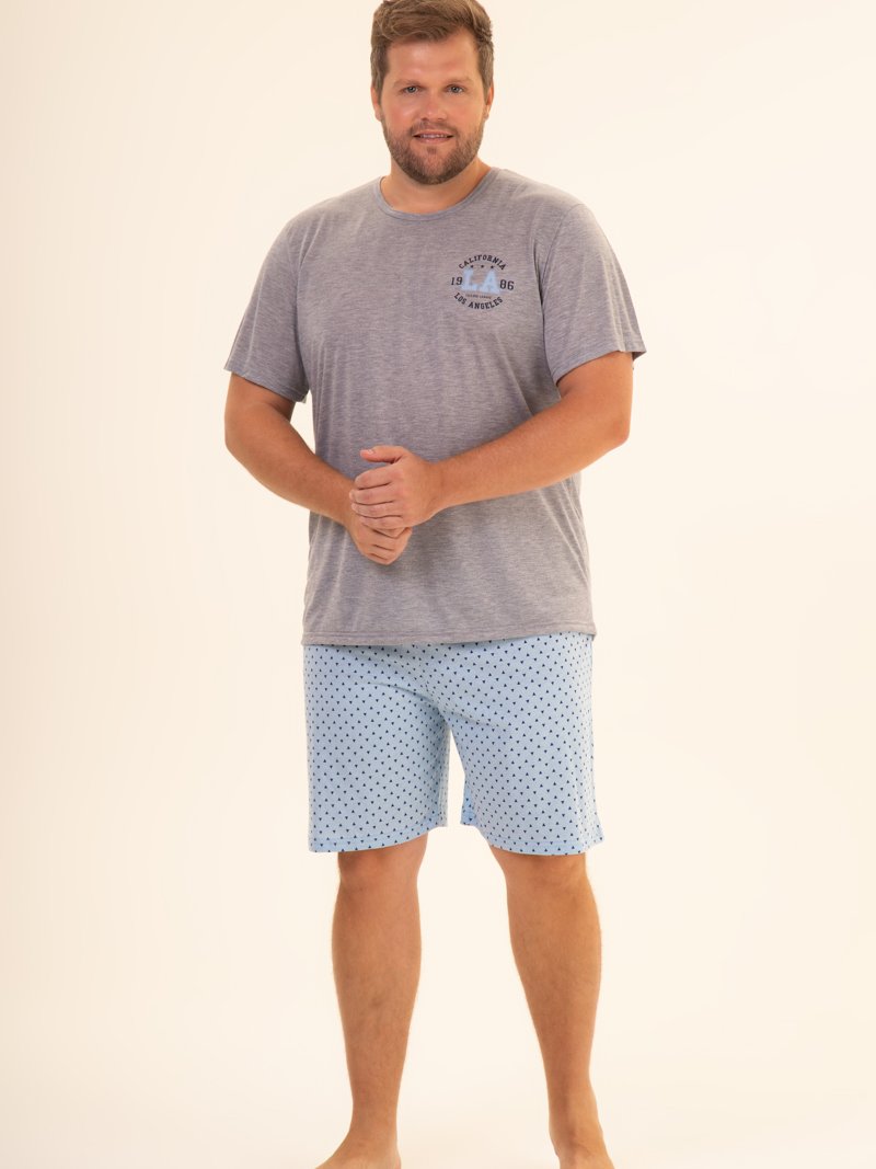 Pijama Masculino Plus Size de Verão - California