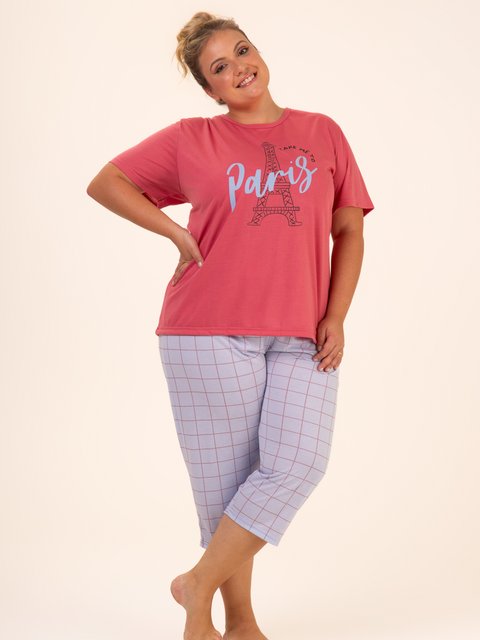 Pijama Feminino Plus Size Capri - Paris