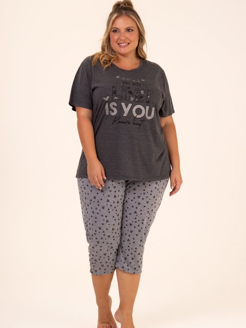 Pijama Feminino Plus Size Capri - Is You
