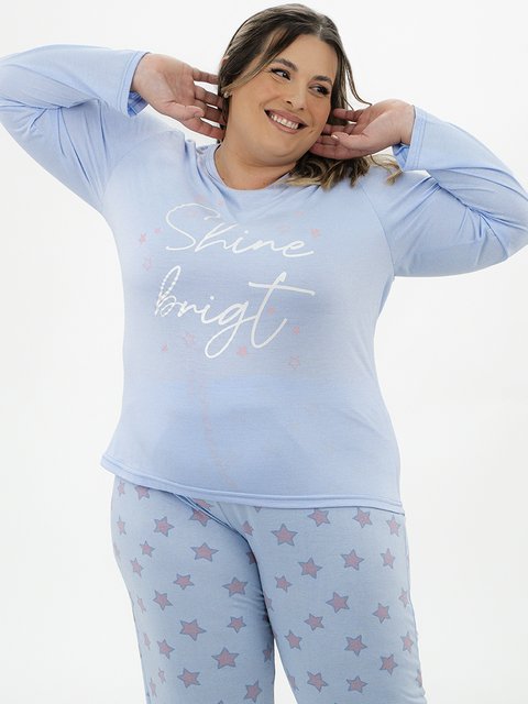 Pijama Feminino Plus Size de Inverno - Brilhe