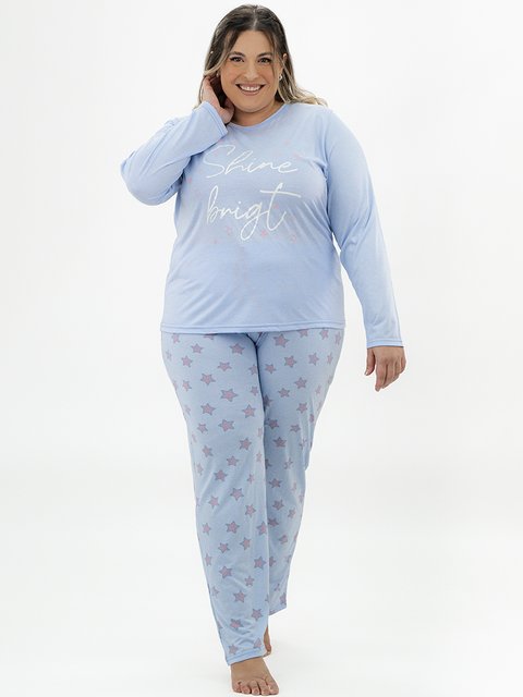 Pijama Feminino Plus Size de Inverno - Brilhe
