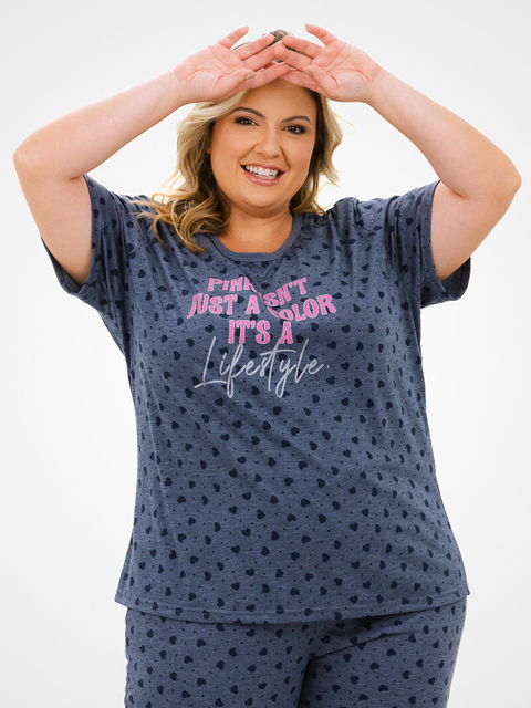 Pijama Feminino Plus Size Capri - Lifestyle