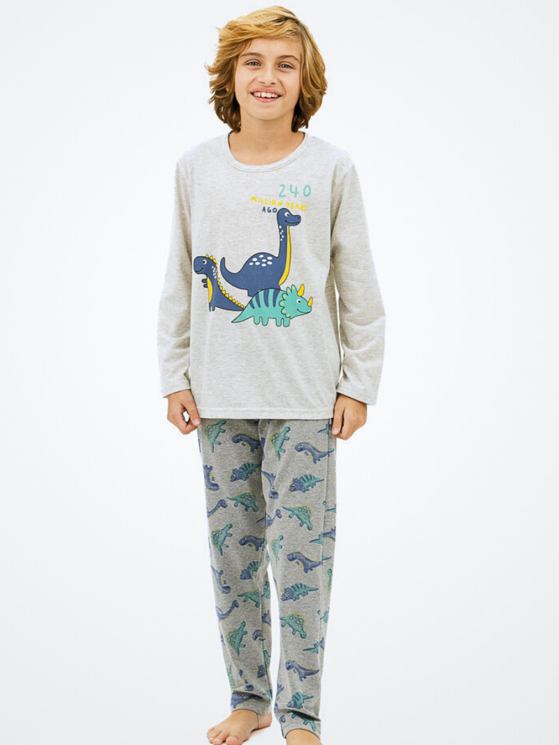 Pijama Infantil Menino de Inverno - Dinossauros