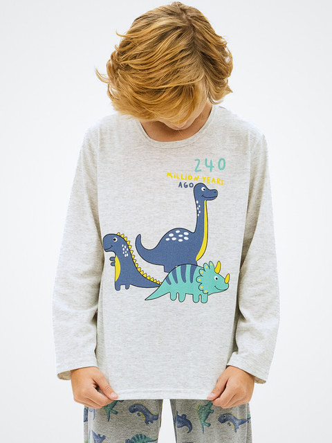 Pijama Infantil Menino de Inverno - Dinossauros 