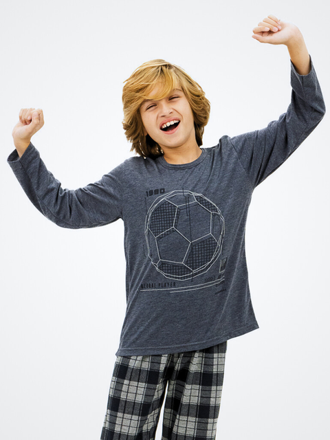 Pijama Infantil Menino de Inverno - Futebol 