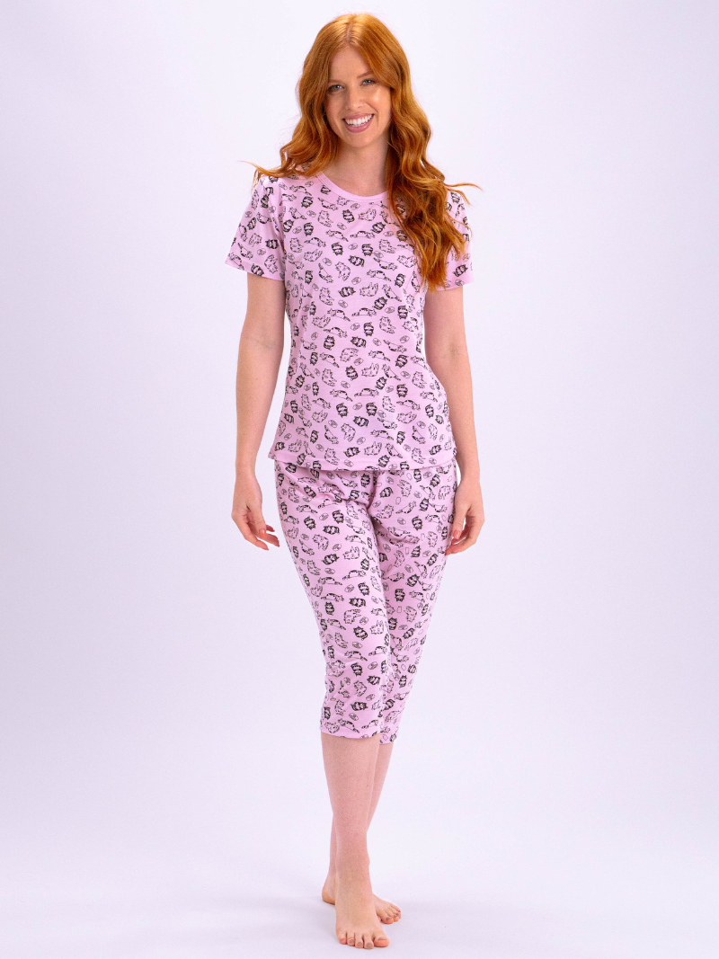 Pijama Feminino Capri - Gatos Rosa