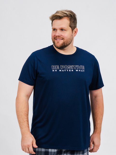 Pijama Masculino Plus Size de Verão - Be Positive