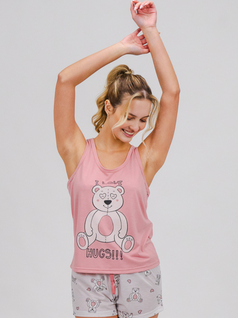 Pijama Feminino Regata - I Love Hugs 