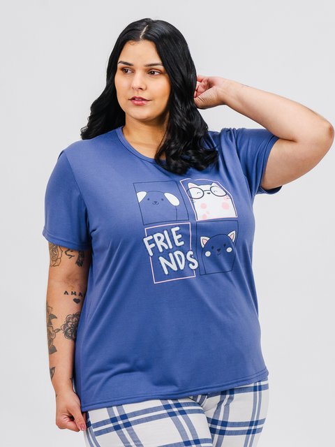 Pijama Feminino Plus Size de Verão - Friends 
