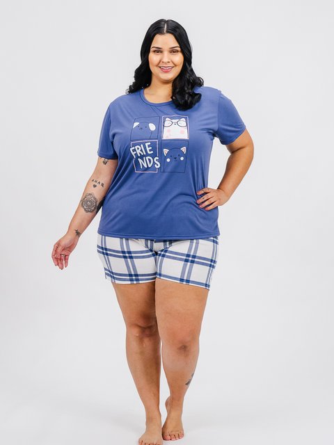 Pijama Feminino Plus Size de Verão - Friends 