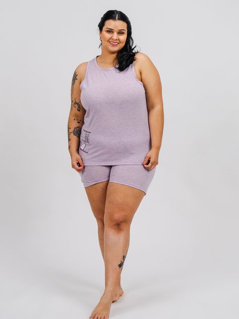 Pijama Feminino Plus Size Regata - Gato na Janela 