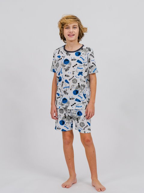 Pijama Infantil Menino de Verão - Viajem a Lua 