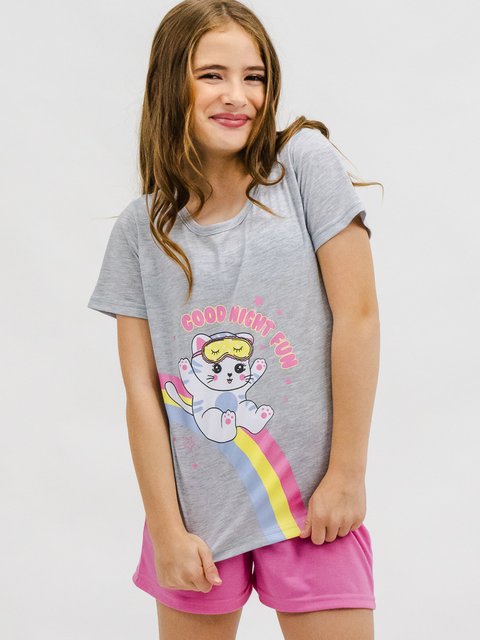 Pijama Infantil Menina de Verão - Boa Noite com Diversão