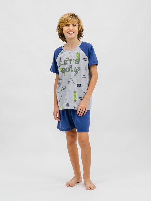 Pijama Infantil Menino de Verão - Skate Time 
