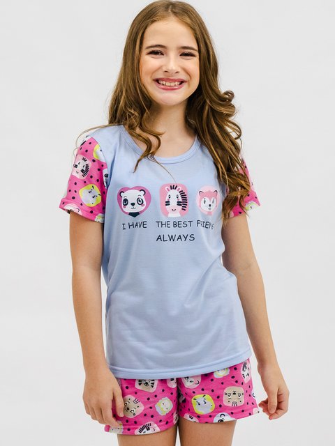 Pijama Infantil Menina de Verão - Meus Amiguinhos 