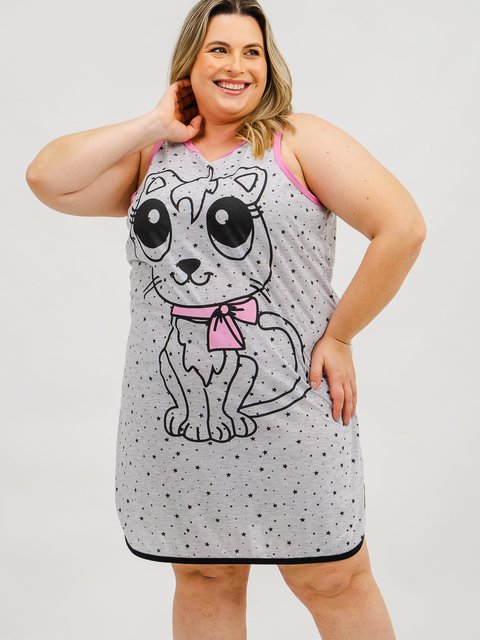 Camisetão Feminino Plus Size Regata - Caty 