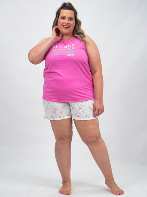 Pijama Feminino Plus Size Regata - Summer Vibes 