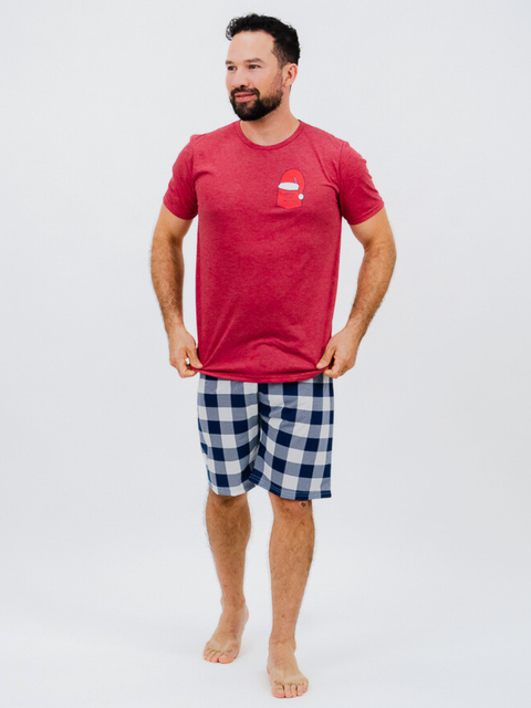 Pijama Masculino de Verão - Cat Christimas 