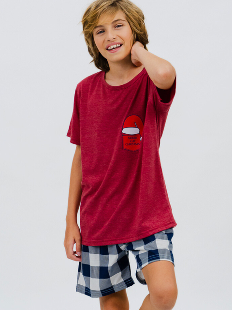 Pijama de Infantil Menino de Verão - Cat Christimas 