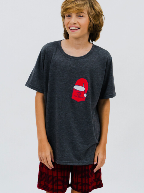 Pijama de Infantil Menino de Verão - Christimas Cat 