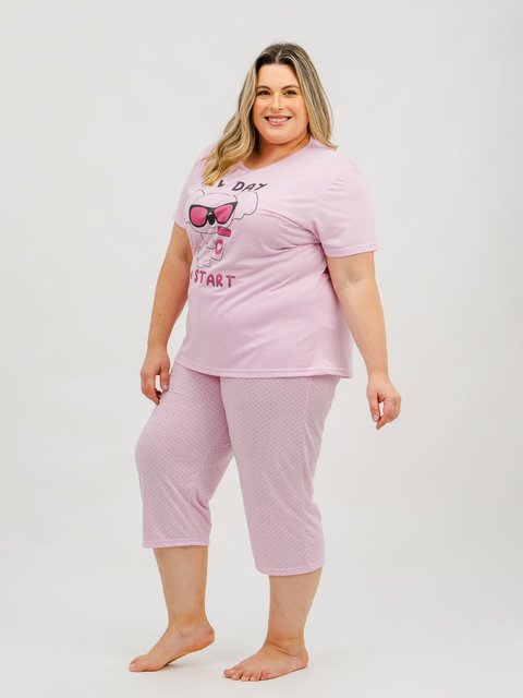 Pijama Feminino Plus Size Capri - New Start