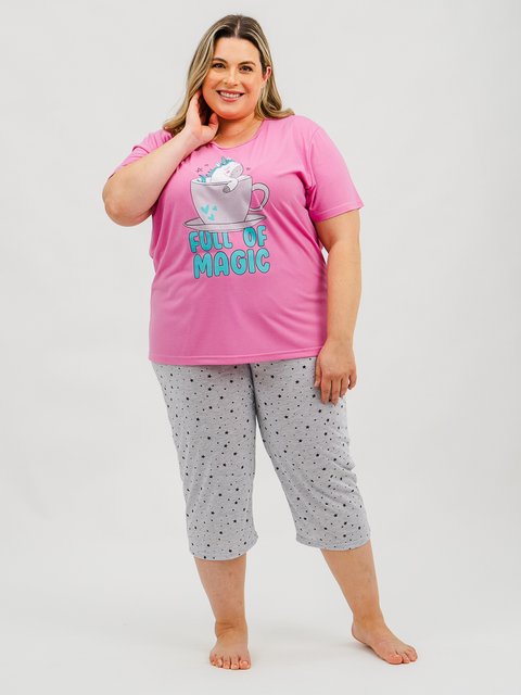 Pijama Feminino Plus Size Capri - Magic