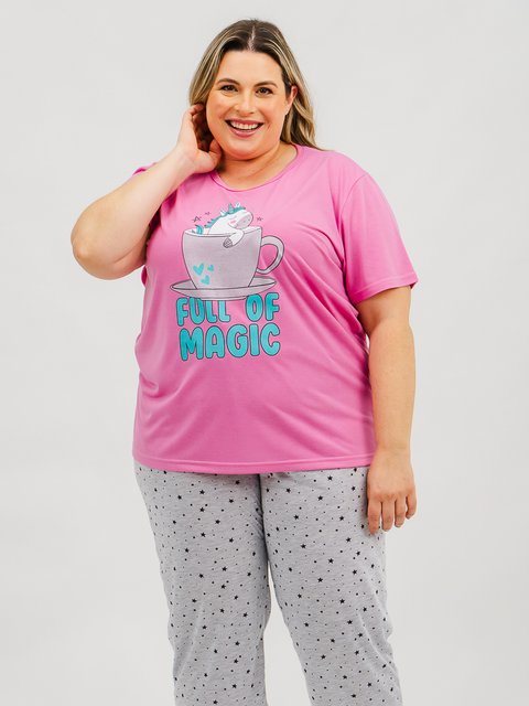 Pijama Feminino Plus Size Capri - Magic