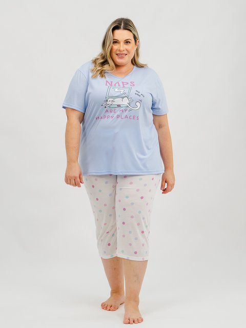 Pijama Feminino Plus Size Capri - Naps