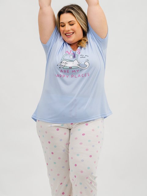 Pijama Feminino Plus Size Capri - Naps