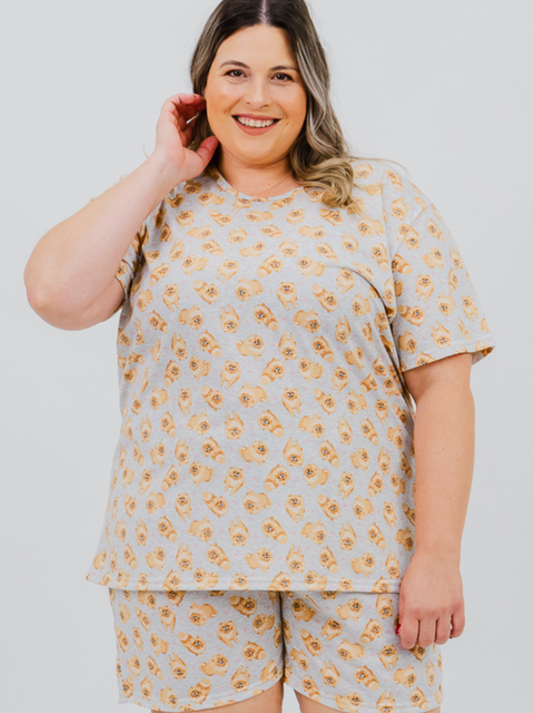 Pijama Feminino Plus Size de Verão - Spitz 