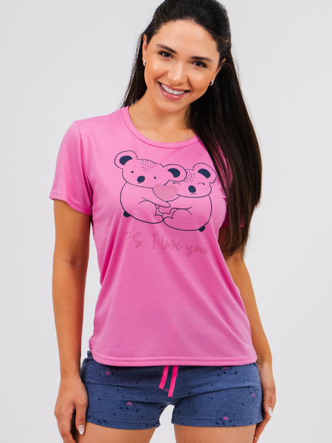 Pijama Feminino de Verão - I Love You
