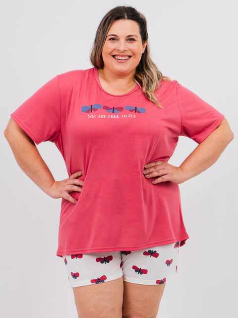 Pijama Feminino Plus Size de Verão - Free to Fly