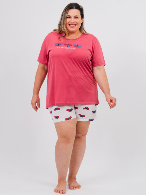 Pijama Feminino Plus Size de Verão - Free to Fly