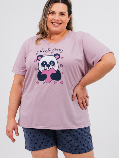 Pijama Feminino Plus Size de Verão - Hello Love