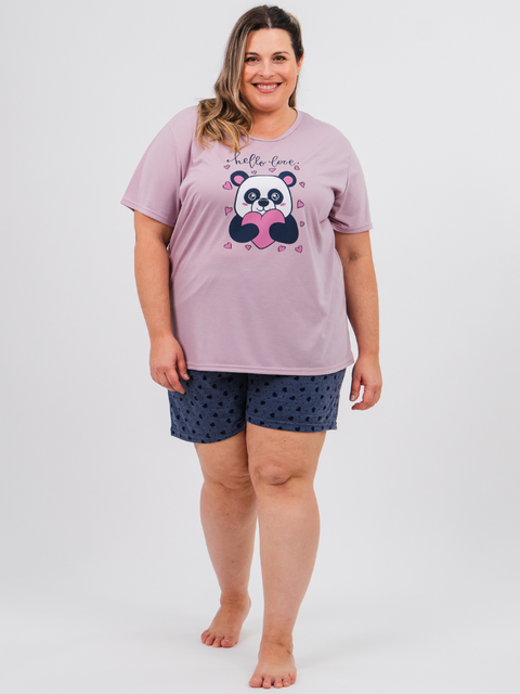 Pijama Feminino Plus Size de Verão - Hello Love