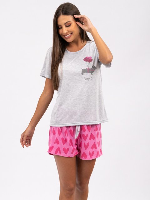 Pijama Feminino de Verão - Dog Heart