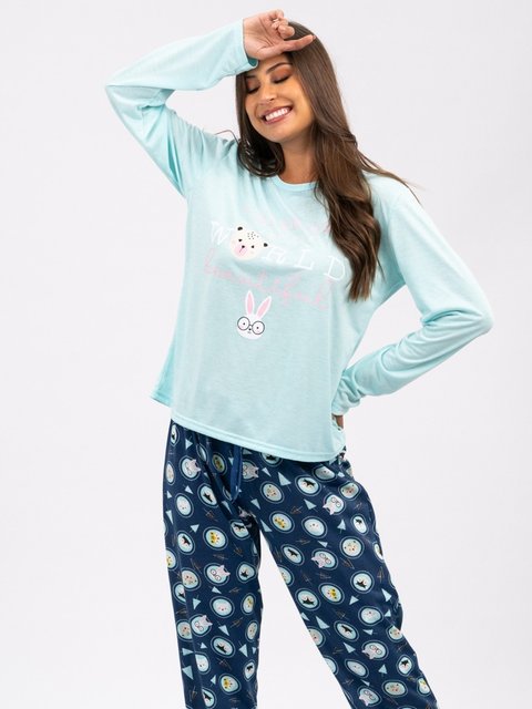 Pijama Feminino de Inverno - World Beautiful