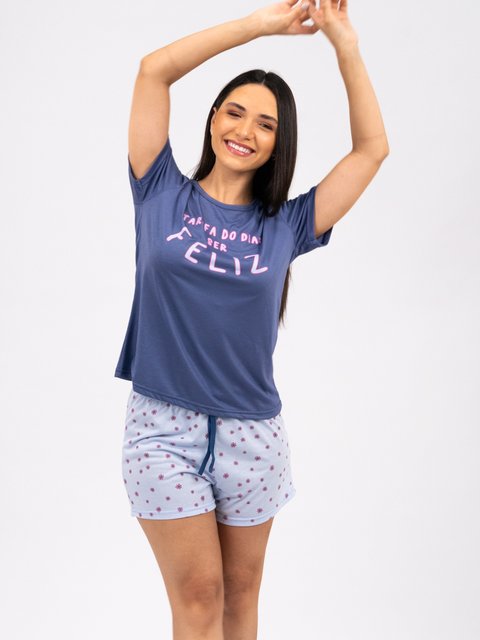 Pijama Feminino de Verão - Ser Feliz