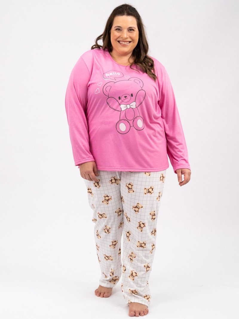 Pijama Feminino Plus Size de Inverno - Hello Bear
