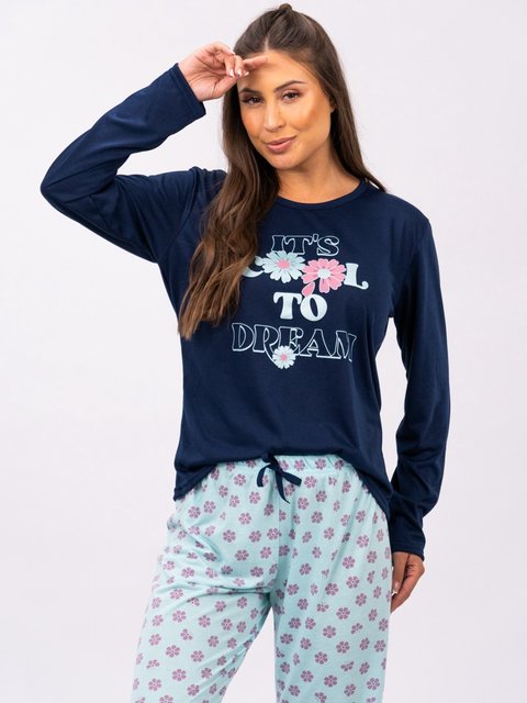Pijama Feminino de Inverno - Floral