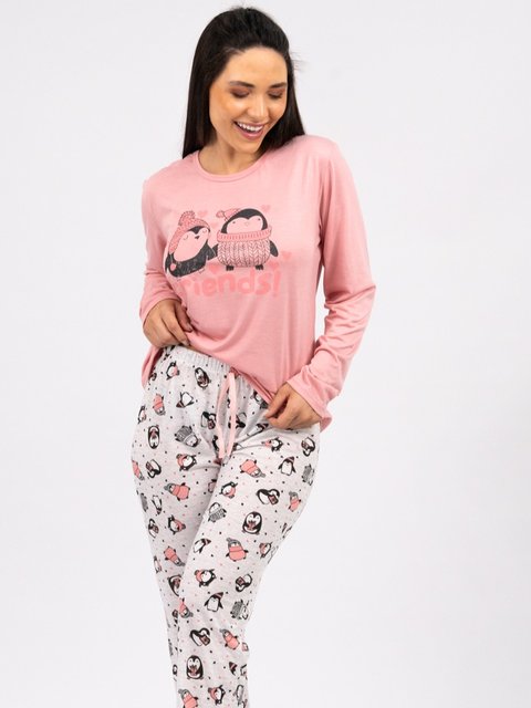 Pijama Feminino de Inverno - Pinguim
