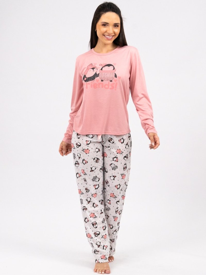 Pijama Feminino de Inverno - Pinguim