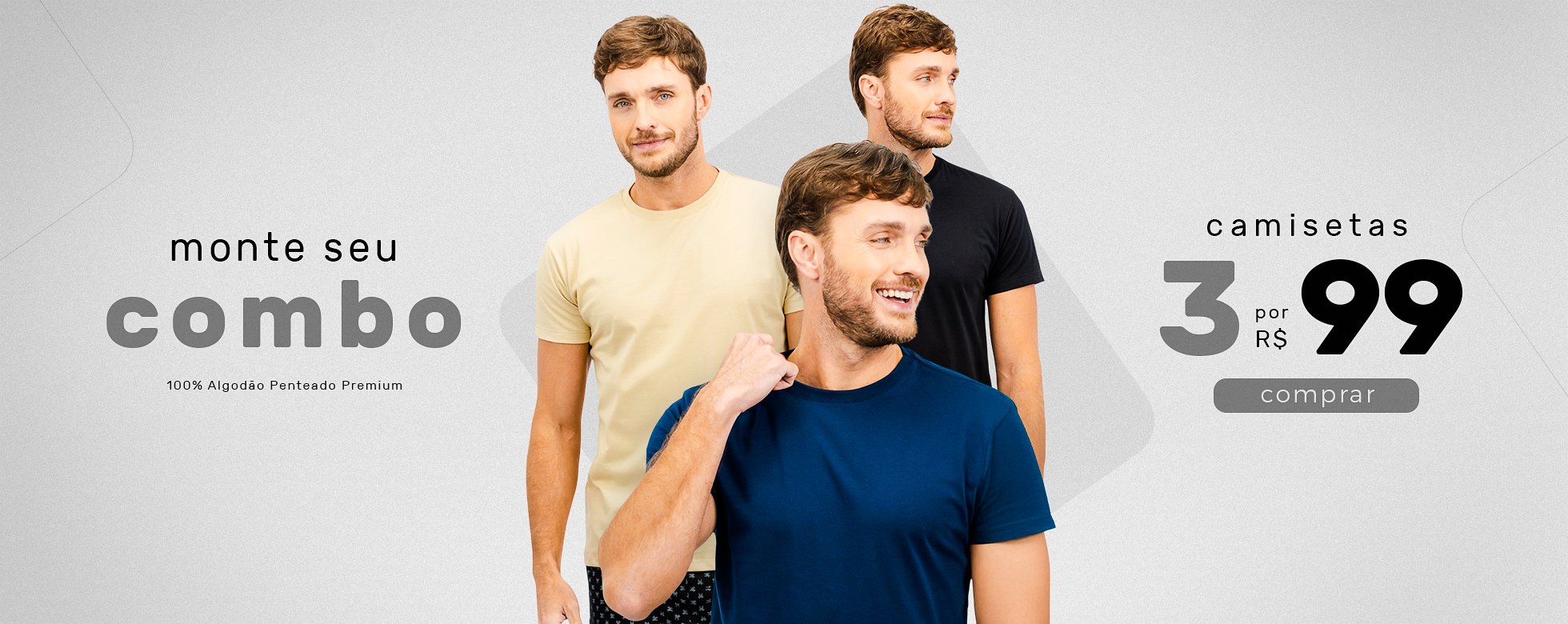 Monte seu Combo — Camisetas 3 por R$ 99